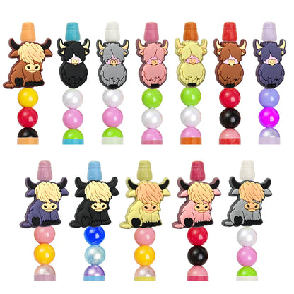 Creative Cartoon Cow Animal Beads Silicone Focus Beads