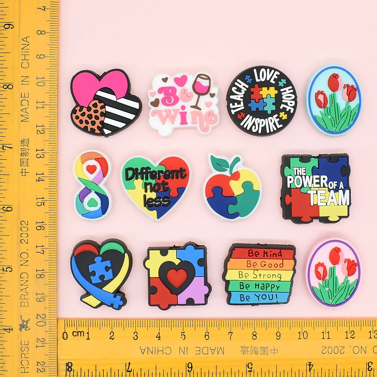 Cartoon Color Text Series Silicone Focus Beads