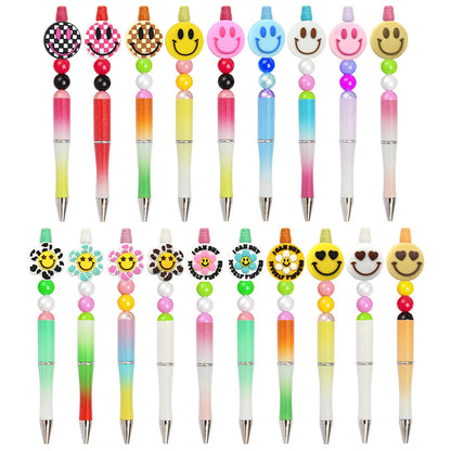 Smiley Face Series Cartoon Flower Silicone Focal Beads