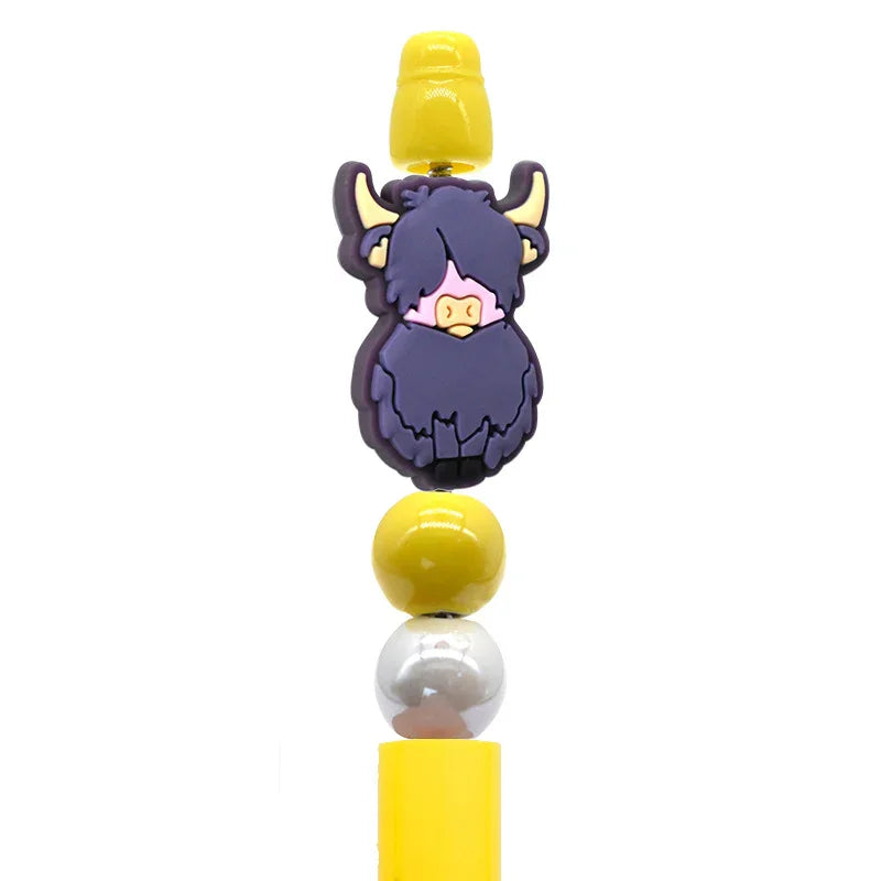 Creative Cartoon Cow Animal Beads Silicone Focus Beads