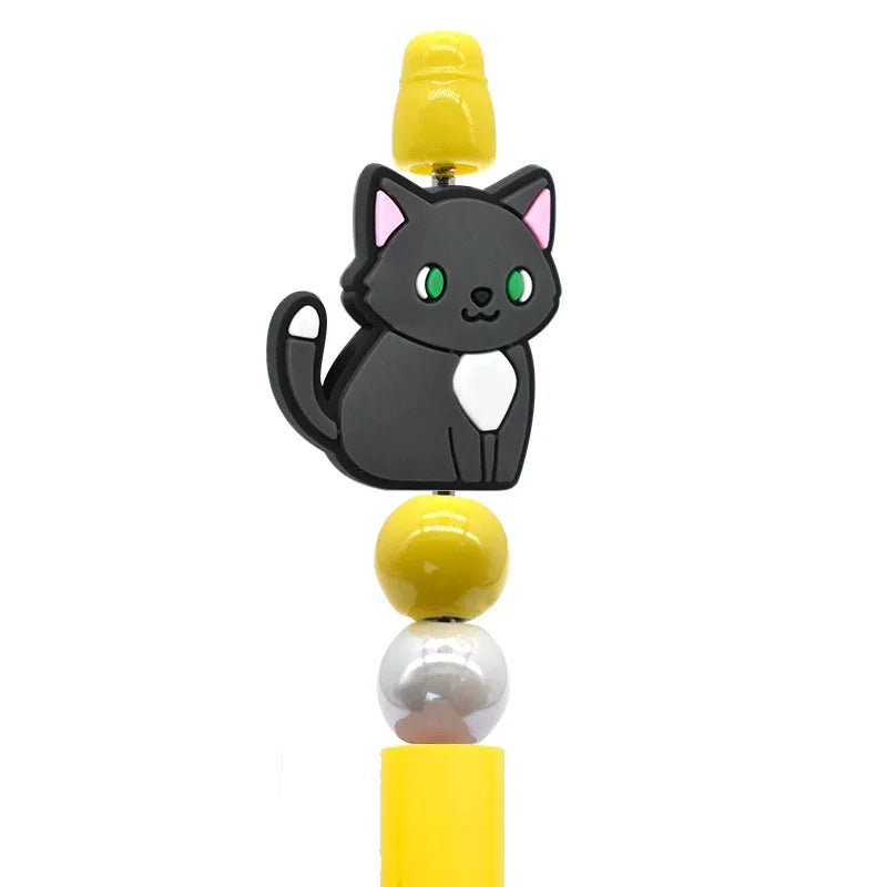 Cute Cartoon Cat Silicone Focal Beads