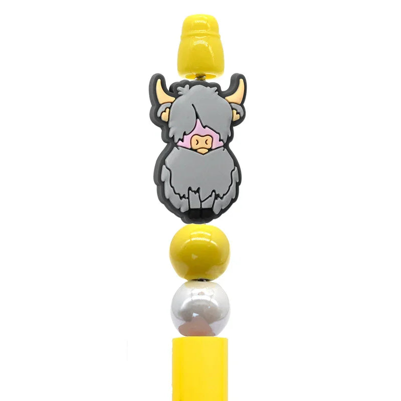 Creative Cartoon Cow Animal Beads Silicone Focus Beads