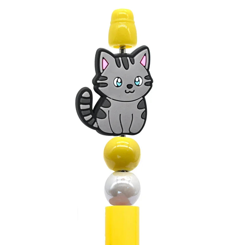 Cute Cartoon Cat Silicone Focal Beads