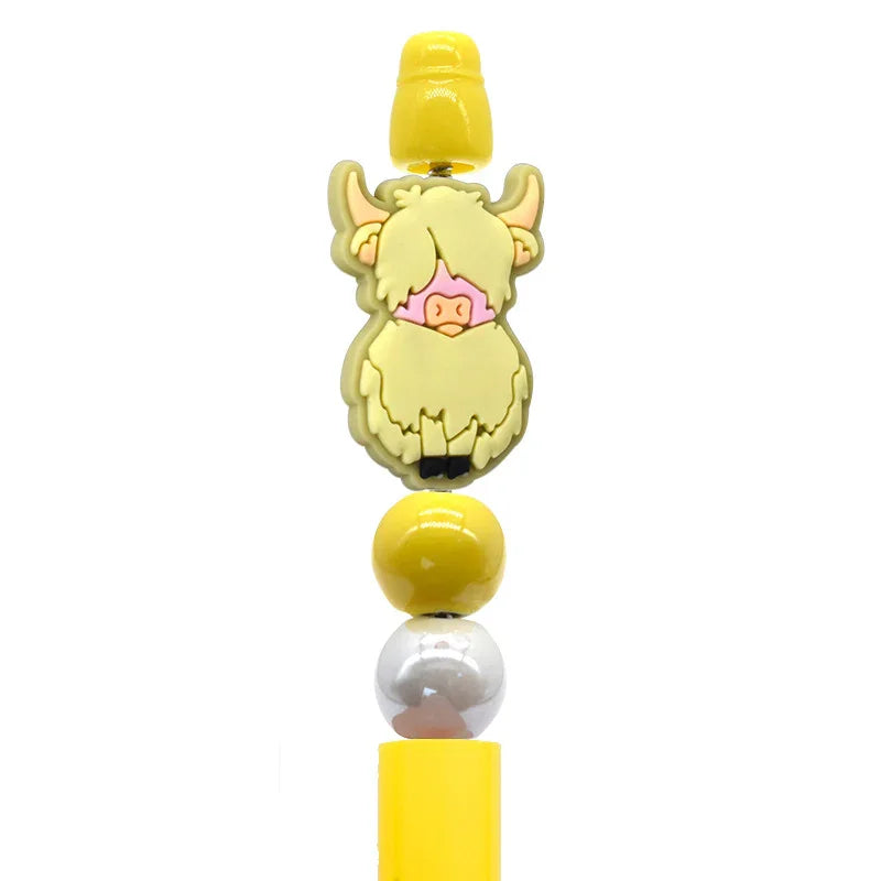 Creative Cartoon Cow Animal Beads Silicone Focus Beads