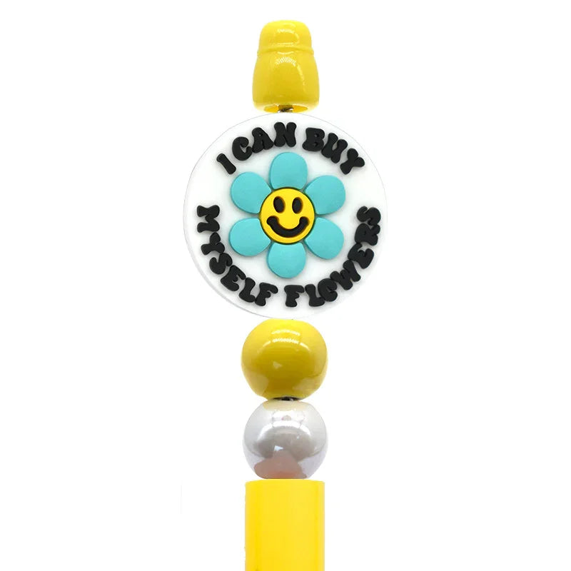Smiley Face Series Cartoon Flower Silicone Focal Beads