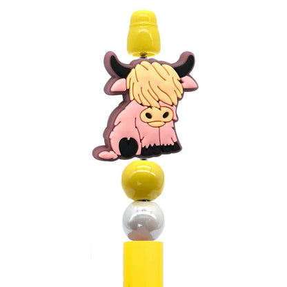 Creative Cartoon Cow Animal Beads Silicone Focus Beads