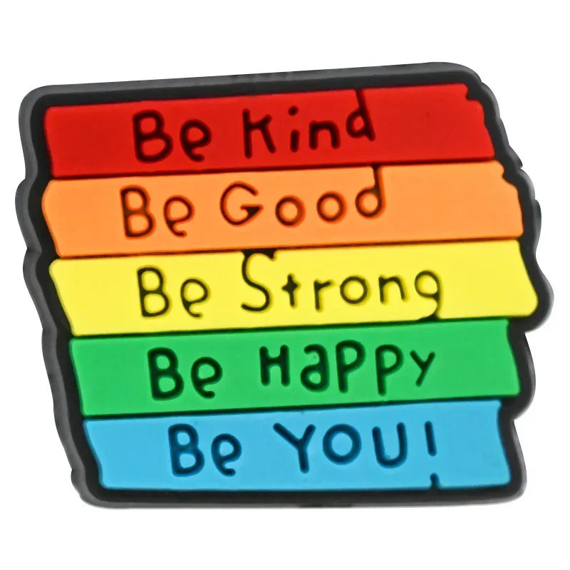 Cartoon Color Text Series Silicone Focus Beads