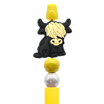 Creative Cartoon Cow Animal Beads Silicone Focus Beads
