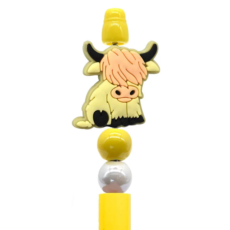 Creative Cartoon Cow Animal Beads Silicone Focus Beads