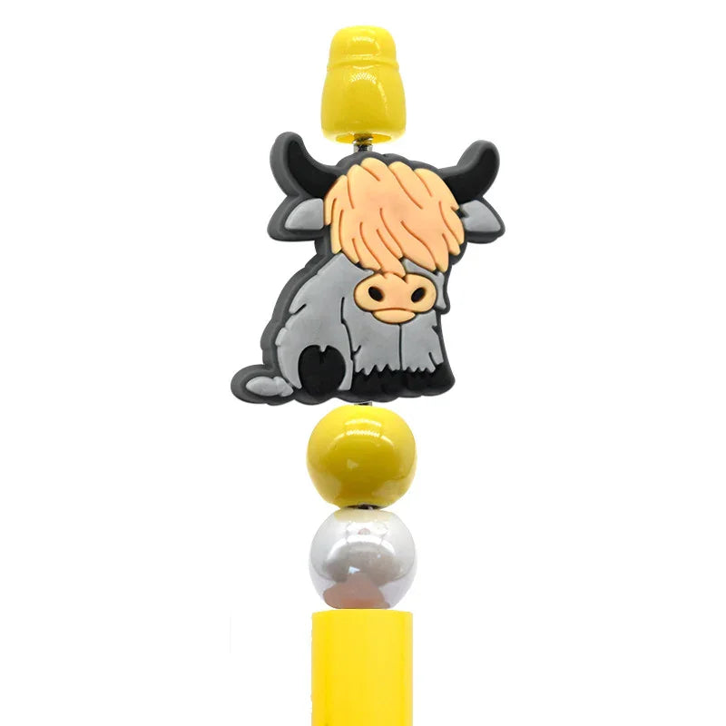 Creative Cartoon Cow Animal Beads Silicone Focus Beads