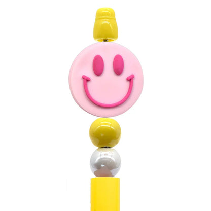 Smiley Face Series Cartoon Flower Silicone Focal Beads