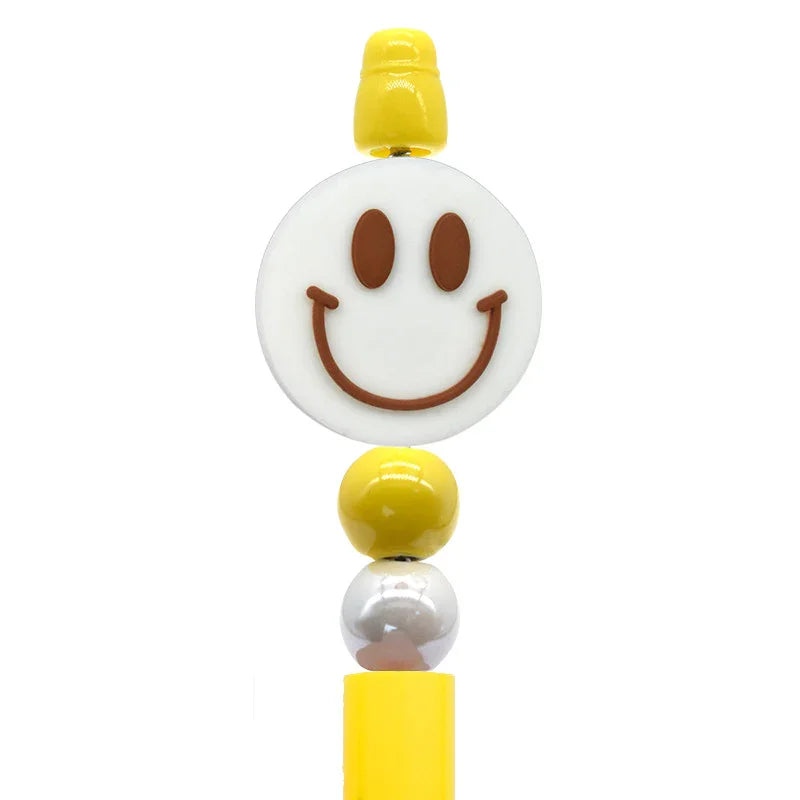 Smiley Face Series Cartoon Flower Silicone Focal Beads