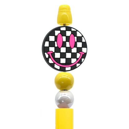 Smiley Face Series Cartoon Flower Silicone Focal Beads
