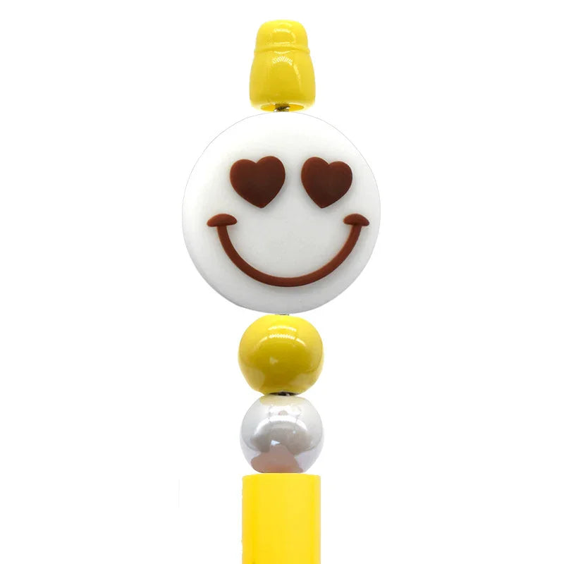 Smiley Face Series Cartoon Flower Silicone Focal Beads