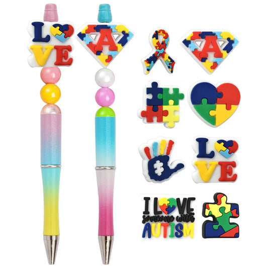 Autism Series Multi-Color Silicone Focal Beads