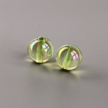 16MM Transparent Colored Plated Dazzling Straight Hole Round Beads Acrylic Beads