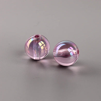 16MM Transparent Colored Plated Dazzling Straight Hole Round Beads Acrylic Beads
