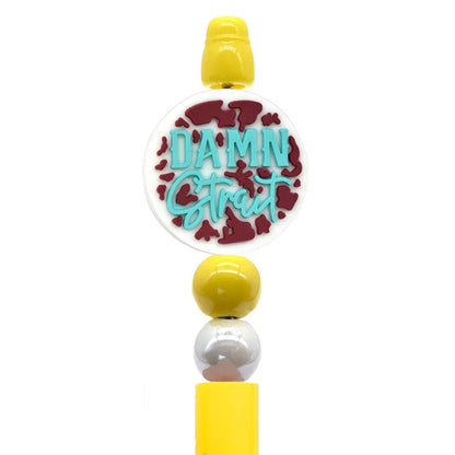 Colorful Phrase Silicone Focal Beads