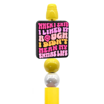 Colorful Phrase Silicone Focal Beads
