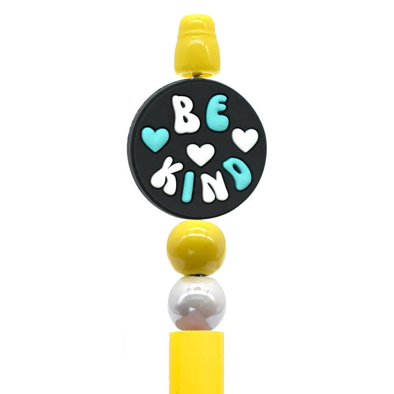 Colorful Phrase Silicone Focal Beads