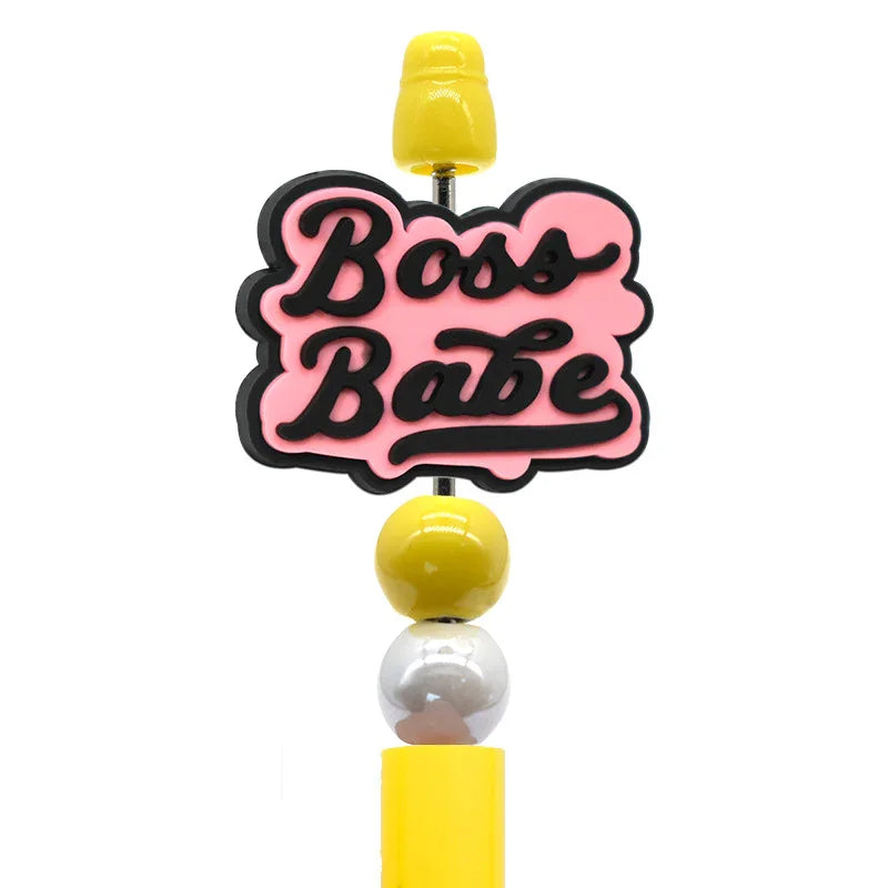 Colorful Phrase Silicone Focal Beads