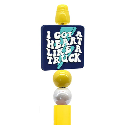 Colorful Phrase Silicone Focal Beads