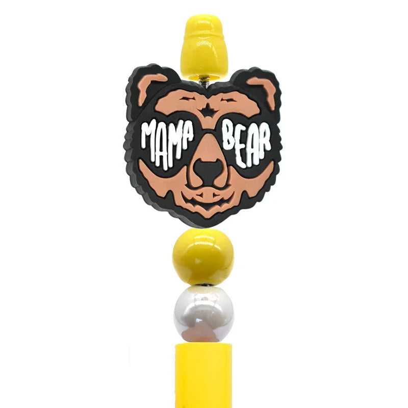 Colorful Phrase Silicone Focal Beads