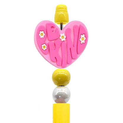 Colorful Phrase Silicone Focal Beads