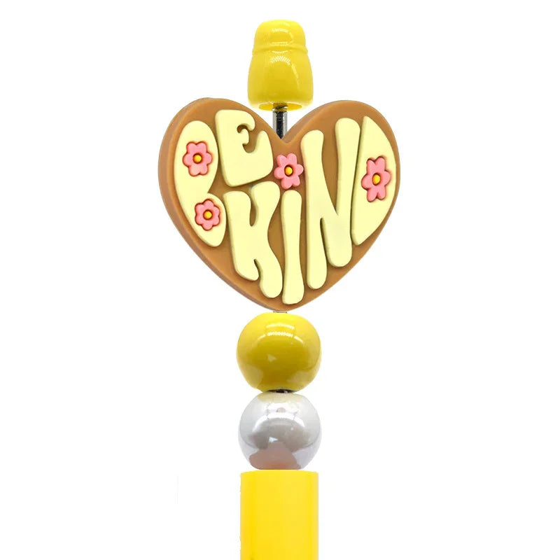 Colorful Phrase Silicone Focal Beads