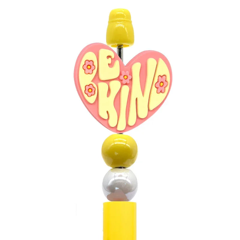 Colorful Phrase Silicone Focal Beads