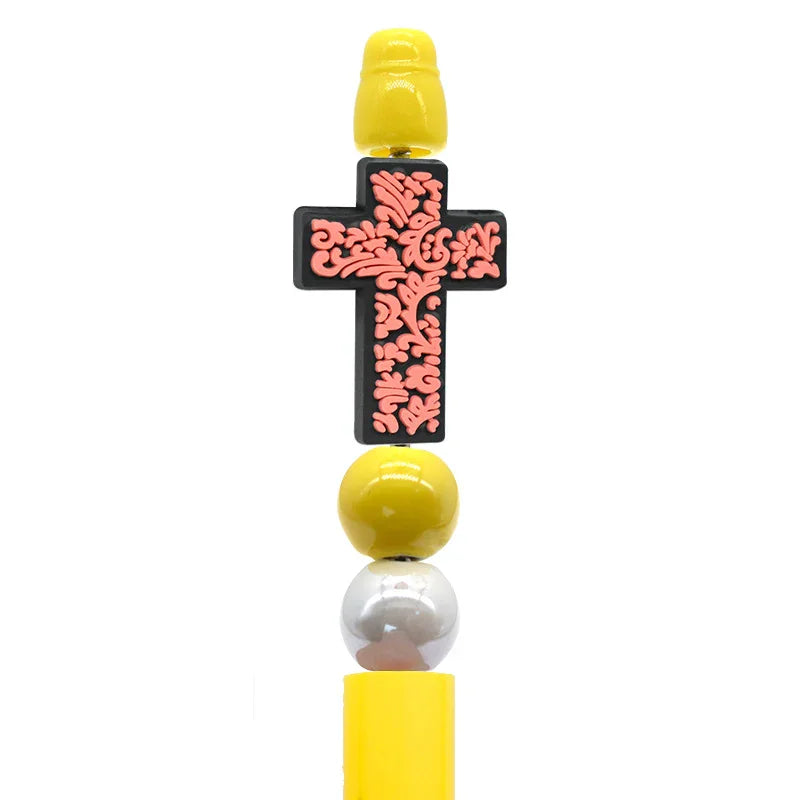 Colorful Phrase Silicone Focal Beads