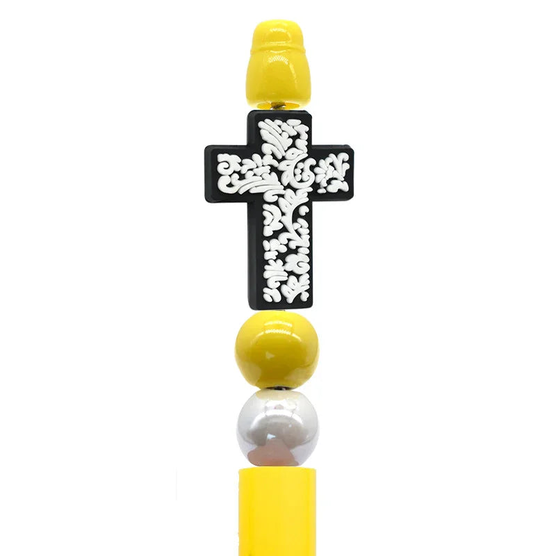 Colorful Phrase Silicone Focal Beads