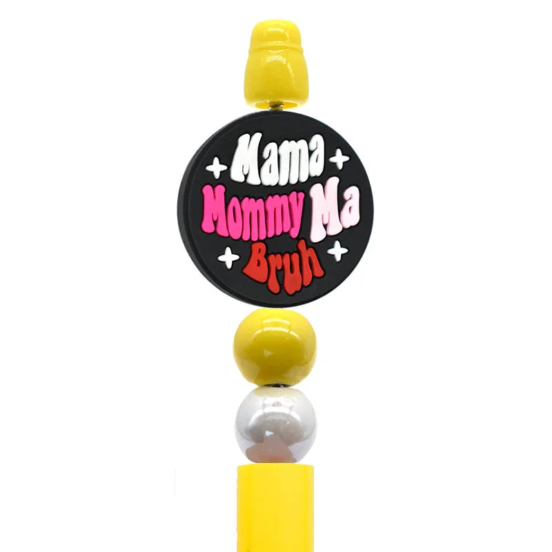 Colorful Phrase Silicone Focal Beads