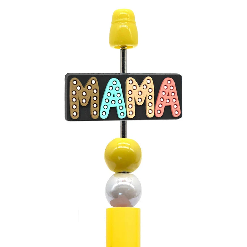 Colorful Phrase Silicone Focal Beads