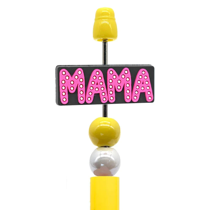 Colorful Phrase Silicone Focal Beads