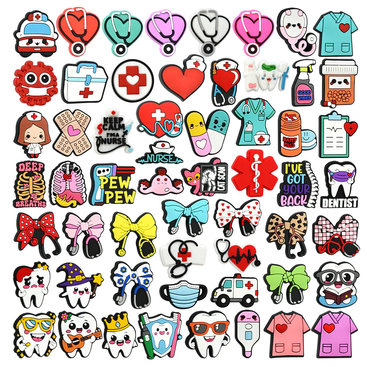 Medical Series Bead Pen Colorful Silicone Focal Beads