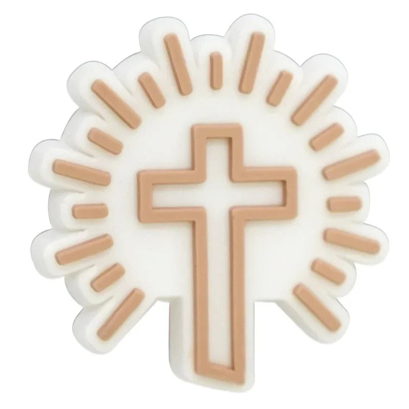 Cross Jesus Silicone Focal Beads