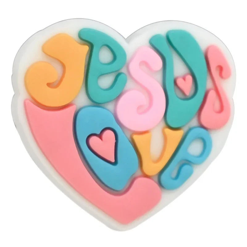 Cross Jesus Silicone Focal Beads