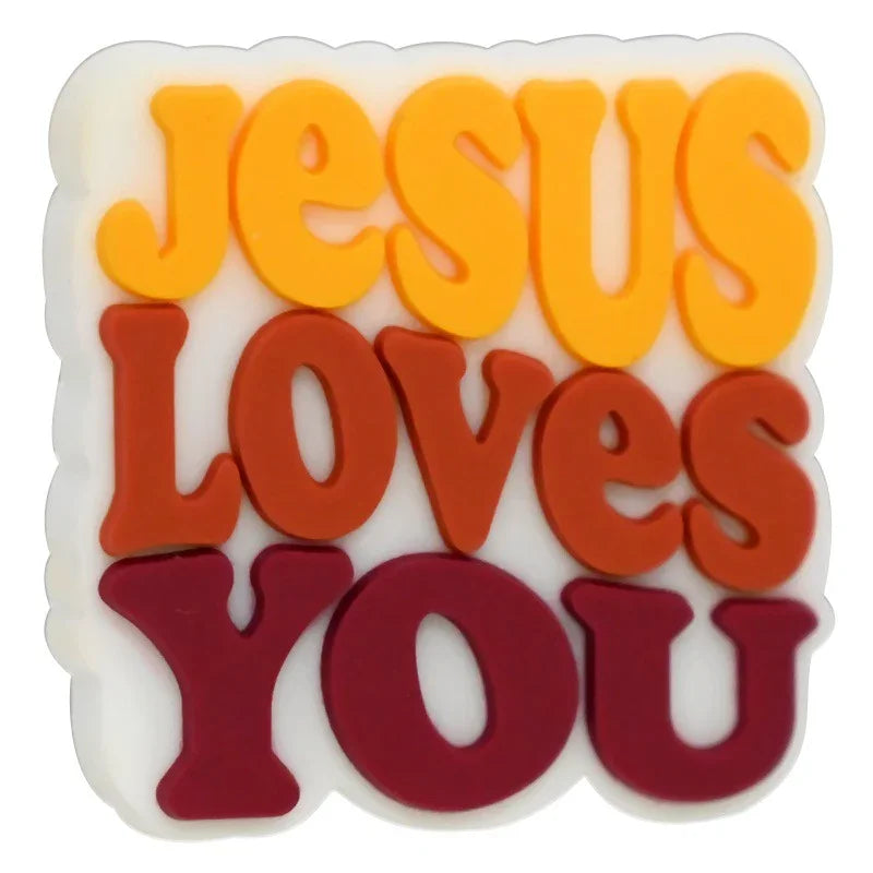 Cross Jesus Silicone Focal Beads