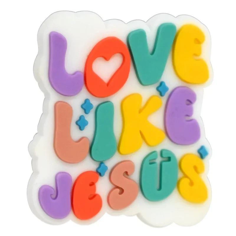 Cross Jesus Silicone Focal Beads