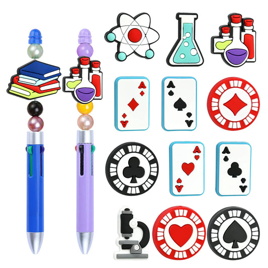 Science Experiment Series and Playing Card Series Silicone Focal Beads