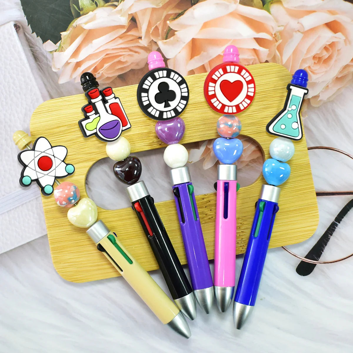 Science Experiment Series and Playing Card Series Silicone Focal Beads