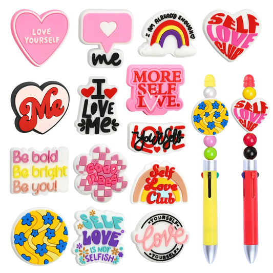 Phrase Series Cartoon Silicone Focal Beads