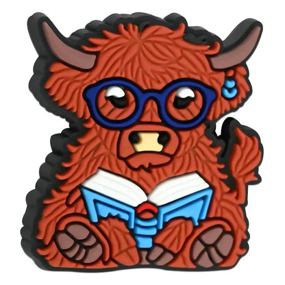 Cartoon Highland Cow Series Silicone Focal Beads