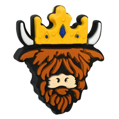 Cartoon Highland Cow Series Silicone Focal Beads