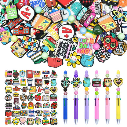 Back To School Series Student Stationery Silicone Focal Beads