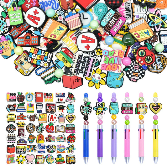 Back To School Series Student Stationery Silicone Focal Beads
