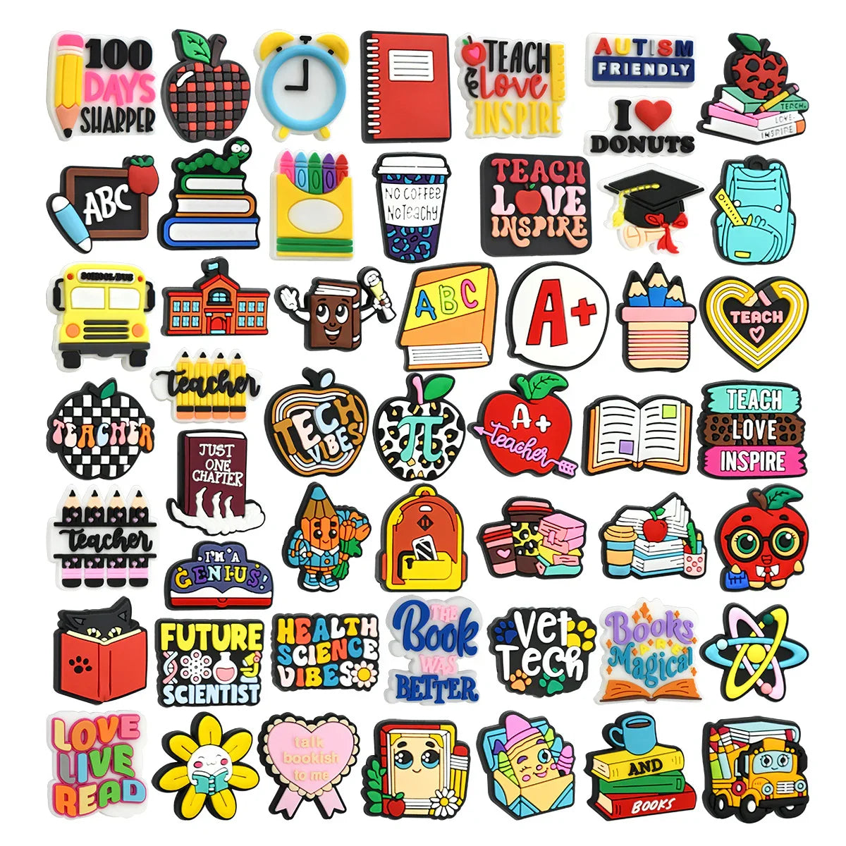 Back To School Series Student Stationery Silicone Focal Beads