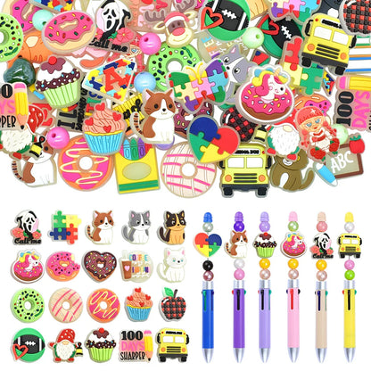 Luminous Cartoon Silicone Focal Beads Set