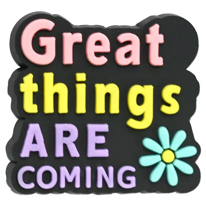 Colorful Text Phrase Silicone Focal Beads